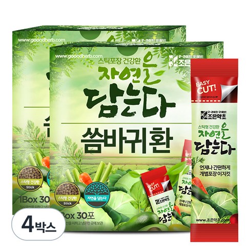 굿허브 조은약초 자연을 담는다 스틱형 씀바귀환, 90g, 4박스