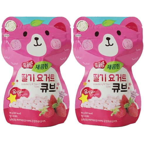 오가닉스토리 푸름맘 요거트 큐브 16g, 2개, 새콤한 딸기맛