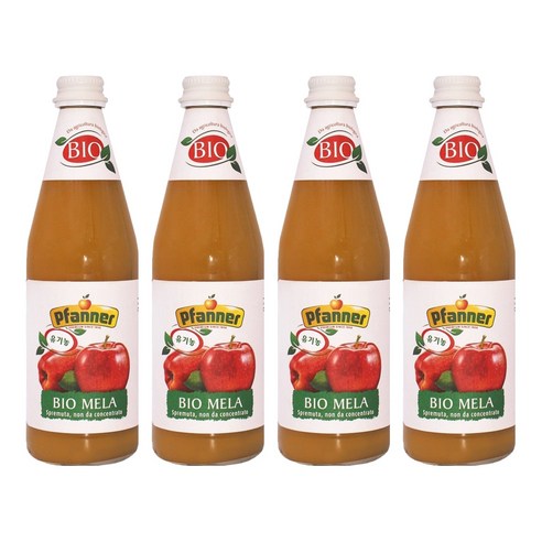 파너 유기농 착즙 사과주스, 500ml, 4개
