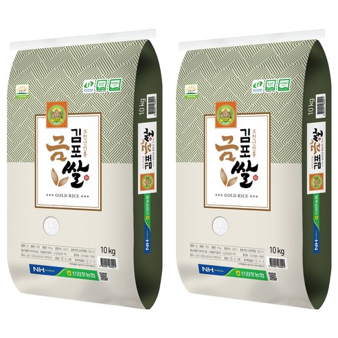 신김포농협 2024년산 햅쌀 GAP인증 김포금쌀 추청 완전미, 특등급, 10kg, 2개