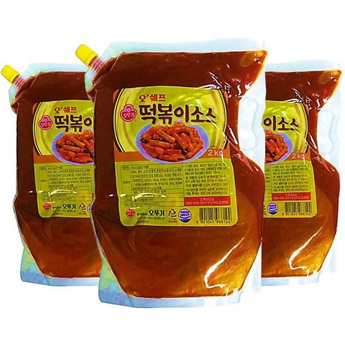 오뚜기 오쉐프 떡볶이소스, 2.1L, 2kg, 3개
