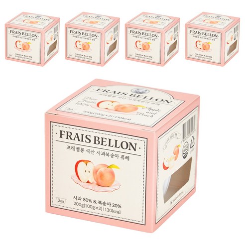 프레벨롱 국산 과일퓨레, 사과복숭아, 200g, 5개