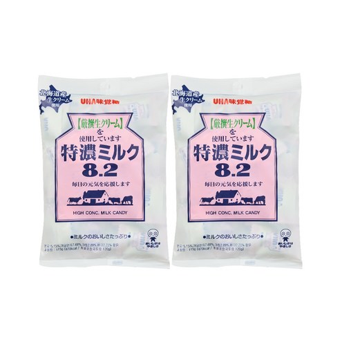 UHA 미카쿠도 토쿠노 밀크 캔디 8.2, 115g, 2개
