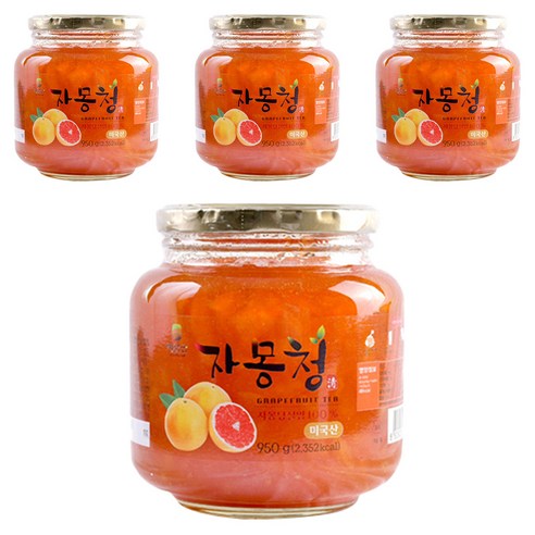 해맑음 새콤달콤 자몽청, 950g, 4개