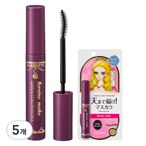 히로인메이크 키스미 롱앤컬 마스카라 EX 6g, 딥블랙, 5개
