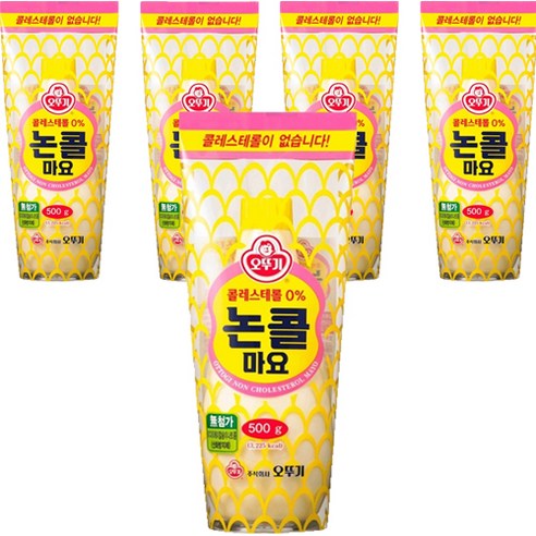오뚜기 논콜 마요네즈, 500g, 5개