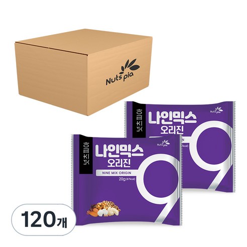 넛츠피아 나인믹스 오리진 하루견과, 20g, 60개