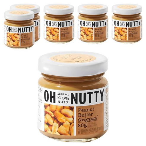 오넛티 땅콩버터 오리지널 100%, 80g, 6개