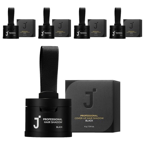 제이숲 프로페셔널 커버업 헤어 섀도우 4g, 블랙, 5개