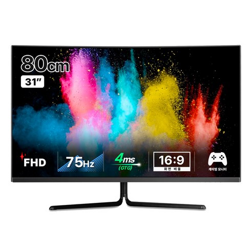 화이트모니터  한성컴퓨터 FHD 1500R 커브드 게이밍 리얼 75 모니터, 80cm, TFG32F07V(일반)