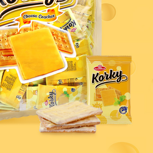 풍미 가득한 즐거움, 코키 치즈 크래커로 일상에 행복을 더하세요.