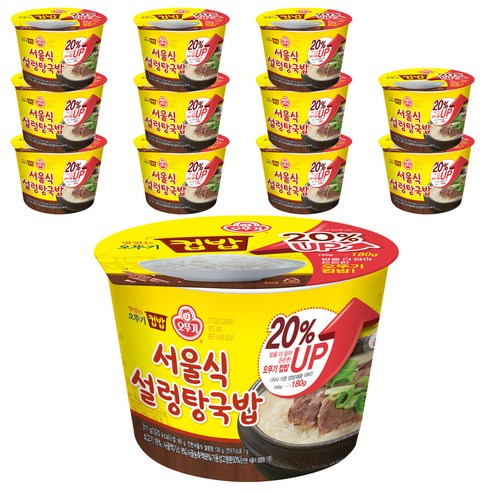 오뚜기 맛있는 오뚜기 컵밥 서울식 설렁탕국밥, 311g, 12개