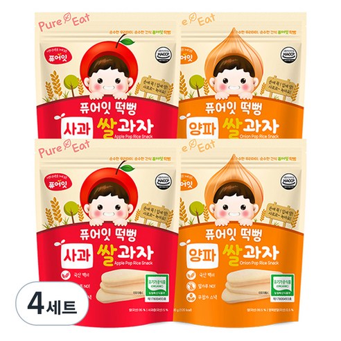 퓨어잇 사과떡뻥 2p + 양파떡뻥 2p, 사과, 양파, 4세트