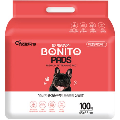 보니또댕댕이 반려동물 배변패드 100매, 100매입, 1개