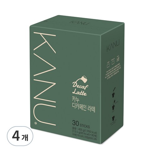 카누 디카페인 라떼 스틱커피, 13.5g, 30개입, 4박스