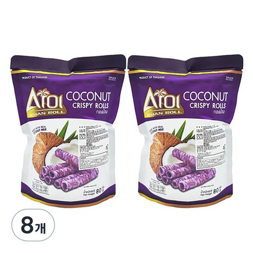 아로이 코코넛롤 크리스피롤 자색고구마, 80g, 8개