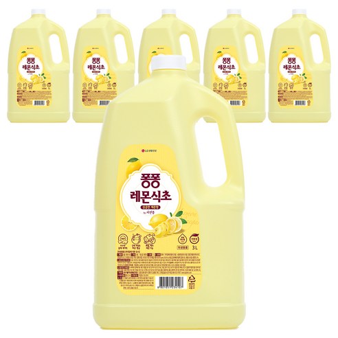 자연퐁 퐁퐁 레몬식초 용기, 3L, 6개