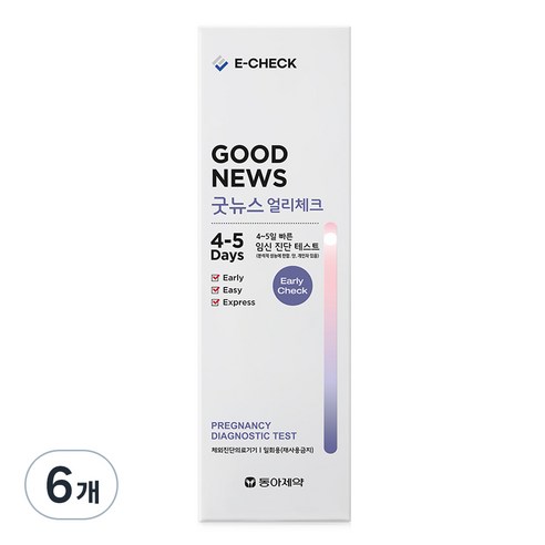 동아제약 굿뉴스 얼리체크 임신테스트기, 4개입, 6개