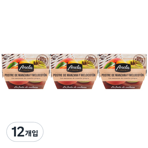 아넬라 첫시작 리얼 과일 디저트 세트, 복숭아, 100g, 12개