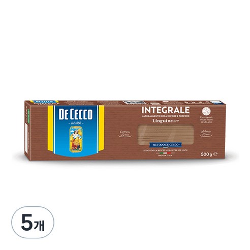 데체코 통밀 링귀니 인테그랄레 스파게티면, 500g, 5개