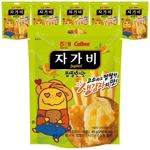 해태제과 자가비 짭짤한맛, 45g, 6개