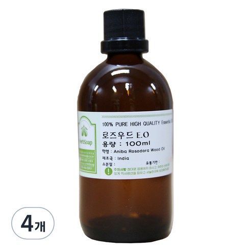 허브솝 로즈우드 에센셜 오일 100ml, 4개