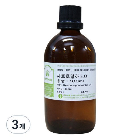 허브솝 시트로넬라 에센셜 오일 100ml, 3개