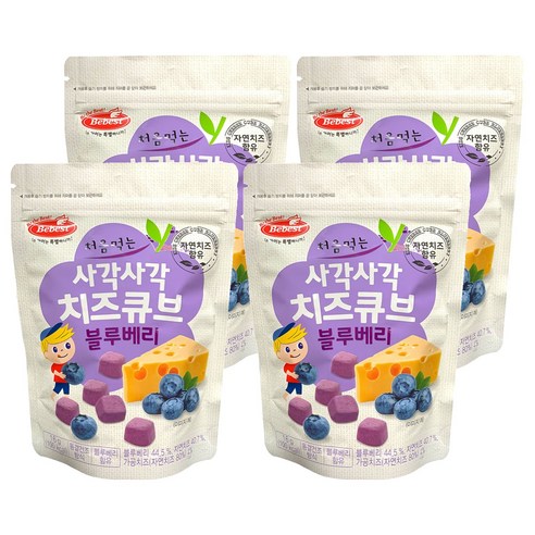베베스트 처음먹는 사각사각 치즈큐브, 블루베리, 4개