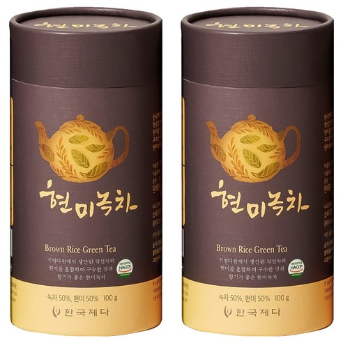 한국제다 현미녹차 지관 100g, 2개, 1개입