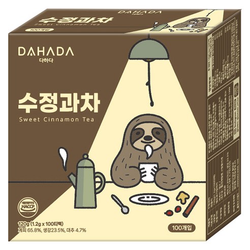 다하다 수정과차, 1.2g, 100개입, 1개