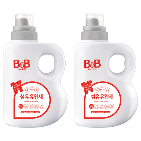 비앤비 섬유유연제 베르가못&그레이프후르츠향 용기형, 1.5L, 2개