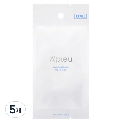 어퓨 워터락 피니셔 파우더 리필 13g, 화이트, 5개