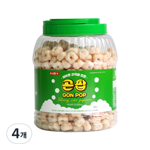 곤팝 배부른 곤약쌀 팝콘, 220g, 4개
