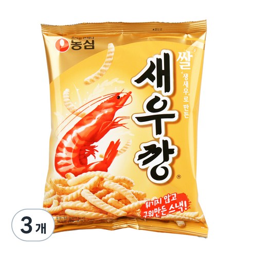농심 쌀새우깡, 80g, 3개
