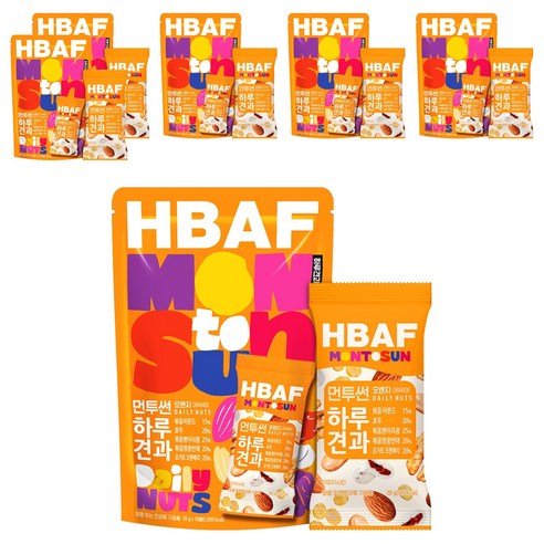 HBAF 먼투썬 하루견과 오렌지, 6개