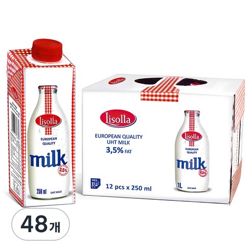 리솔라 멸균우유, 250ml, 48개