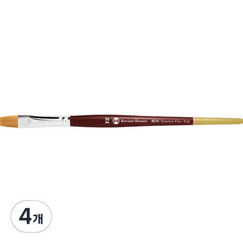 BorcianiBonazzi 신테티코 파인 붓 87/C 금색 인조모, 4개, 0호