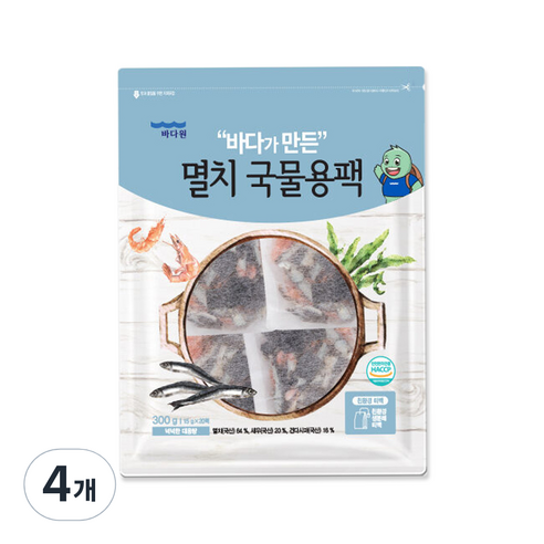 바다원 멸치 국물용팩, 300g, 4개
