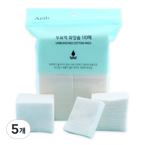 에이브 화장솜 스펀지타입, 110개입, 5개
