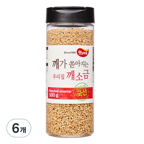 햇님마을 국산 100% 깨가 쏟아지는 우리집 깨소금, 100g, 6개