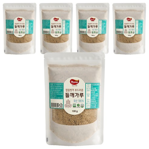 햇님마을 껍질벗겨 부드러운 국산 들깨가루, 100g, 5개