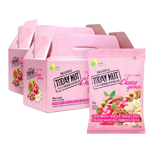 투데이넛 너트한줌 치즈퀴노아 견과 선물세트 30개입, 600g, 2세트