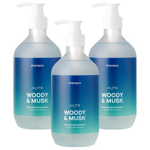 줄라이미 퍼퓸 헤어 샴푸 우디앤머스크, 500ml, 3개