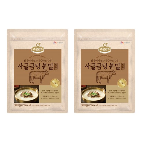 쉐프원 사골곰탕 분말, 500g, 2개