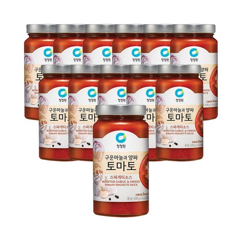 청정원 구운마늘과 양파 토마토 스파게티소스, 600g, 12개