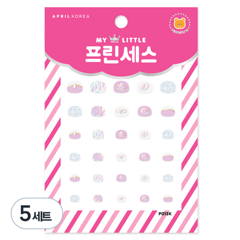 에이프릴 코리아 마이리틀 프린세스 키즈 네일스티커, P013K 눈부신 다이아몬드, 5개