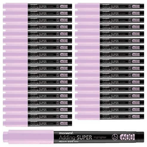 모나미 에딩슈퍼 600 파스텔 형광펜, 파스텔 퍼플, 36개입