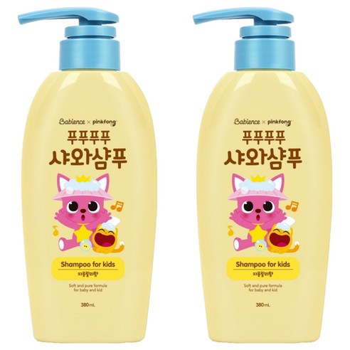 베비언스 핑크퐁 유아용 샤와샴푸 자몽릴리향, 380ml, 2개