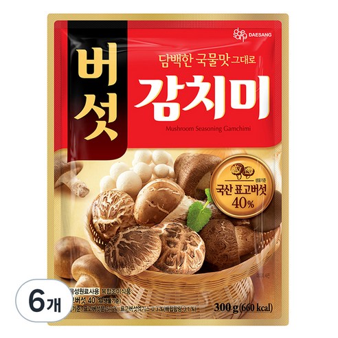 대상 버섯 감치미, 300g, 6개