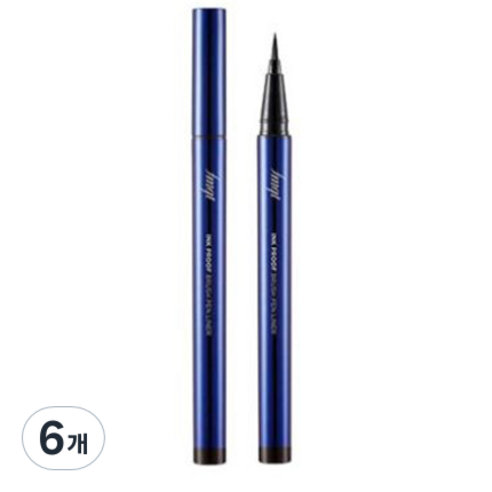 더페이스샵 fmgt 잉크프루프 브러쉬 펜 라이너 0.6g, 02 브라운프루프, 6개